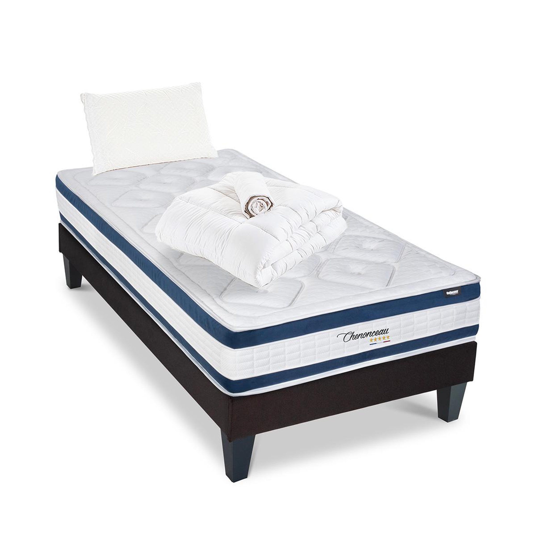 Voir la diapositive 5 : BELLECOUR Bellecour literie | pack prêt à dormir chenonceau | matelas mémoire de forme + sommier + accessoires