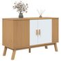 Voir la diapositive 5 : VIDAXL Buffet OLDEN blanc et marron 114x43x73,5 cm bois massif de pin