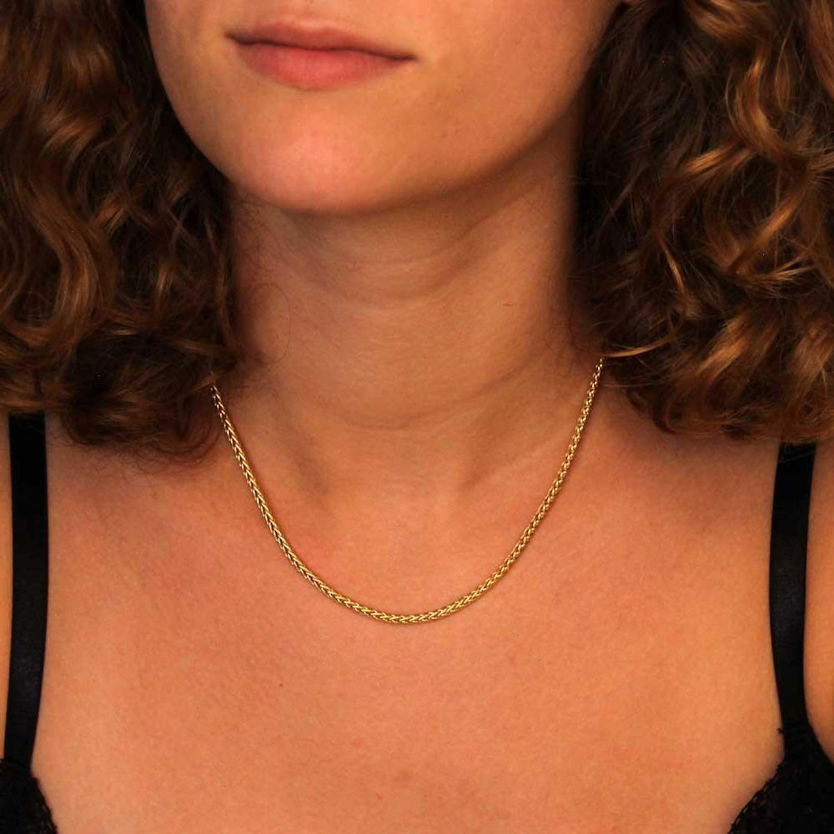 L'ATELIER D'AZUR Collier Femme Maille Palmier - Or Jaune