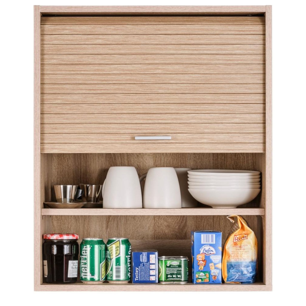 Rangement de cuisine à rideau coloris chêne L60 cm - COOKING