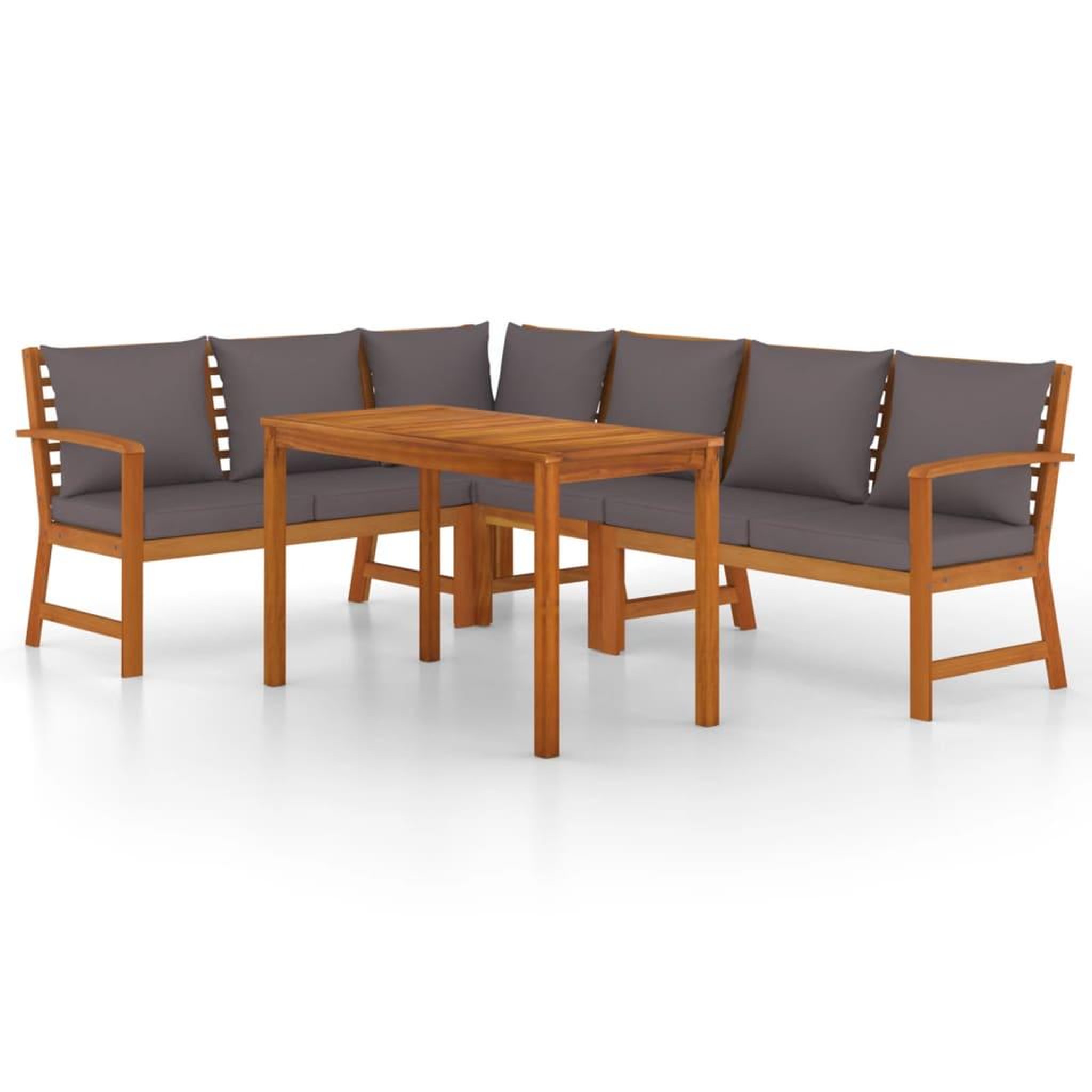 VIDAXL Ensemble a manger de jardin coussins 5 pcs Bois acacia