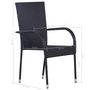 Voir la diapositive 6 : VIDAXL Ensemble a manger de jardin 3pcs Resine tressee Noir