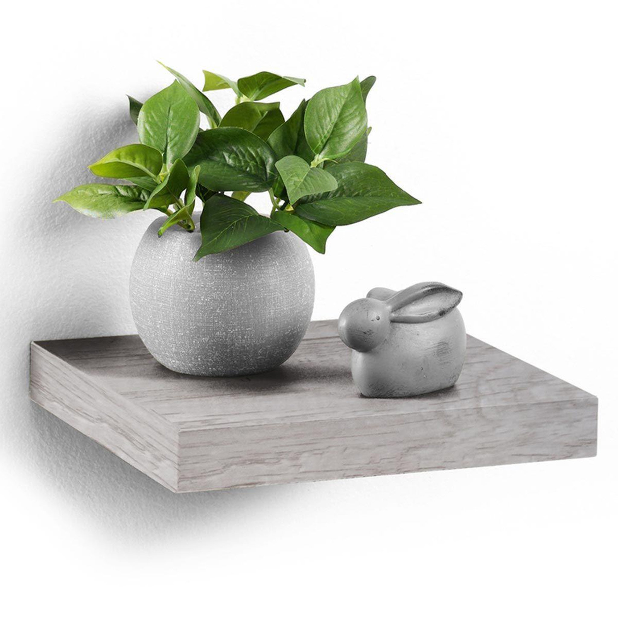 Voir la diapositive 1 : HOMEA Étagère Murale Design  Flottante  25cm Chêne Blanchi