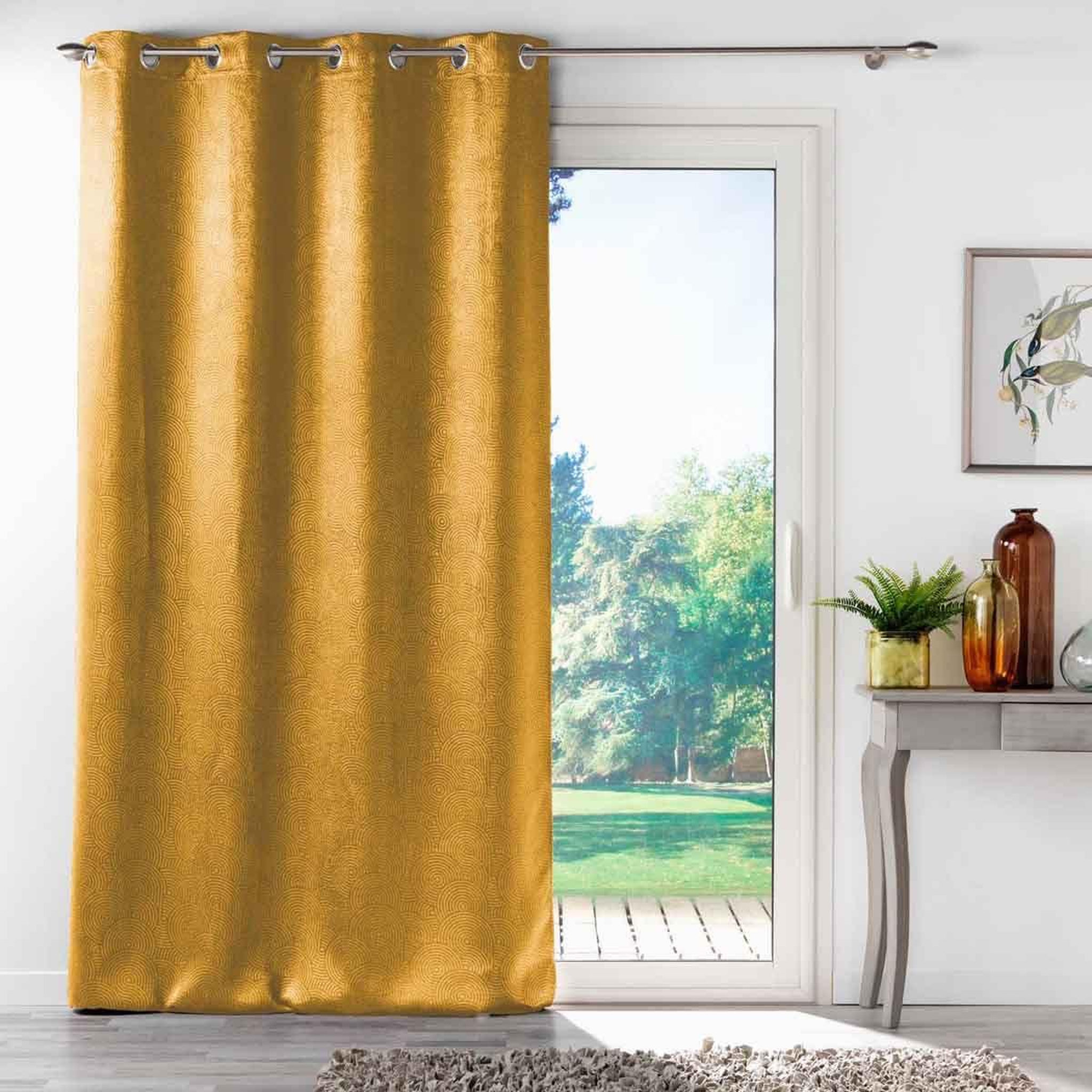 Voir la diapositive 4 : Douceur d'Intérieur Rideau occultant  anthea  135x240cm ocre