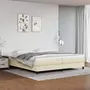 VIDAXL Sommier a lattes de lit avec matelas Creme 200x200cm Similicuir