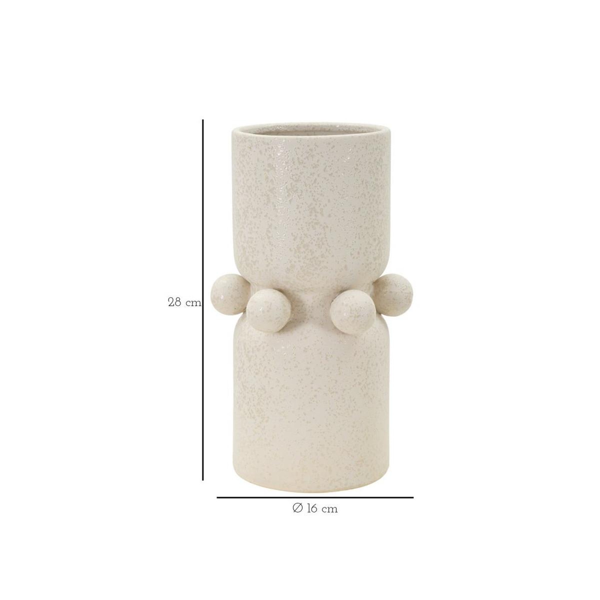 Voir la diapositive 6 : Paris Prix Vase cylindrique en céramique  bubbles  28cm crème