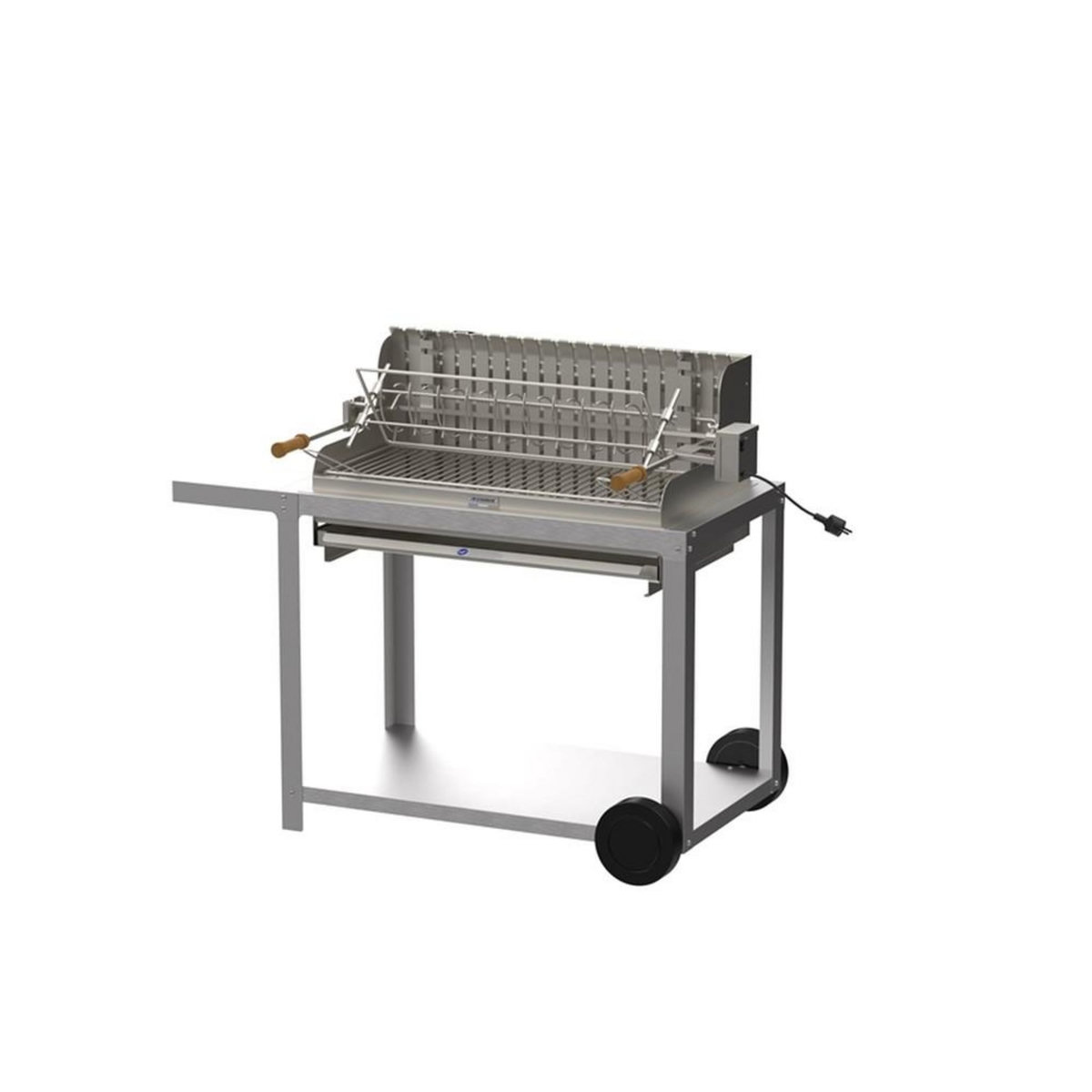 Le marquier Barbecue avec chariot en Inox Irissarry, grille en inox de 78 x 32 cm