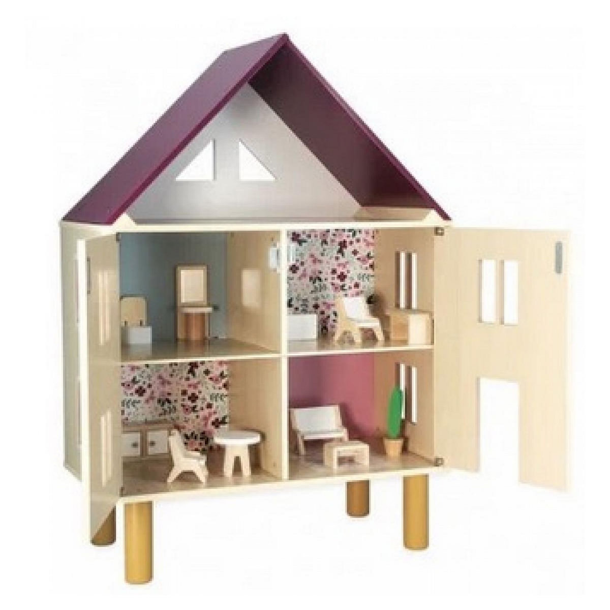 Juratoys-Janod Maison de poupées Twist en bois - Janod pour enfants de 3 à 8 ans