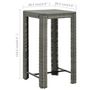 Voir la diapositive 6 : VIDAXL Ensemble de bar de jardin 3 pcs et coussins Resine tressee Gris