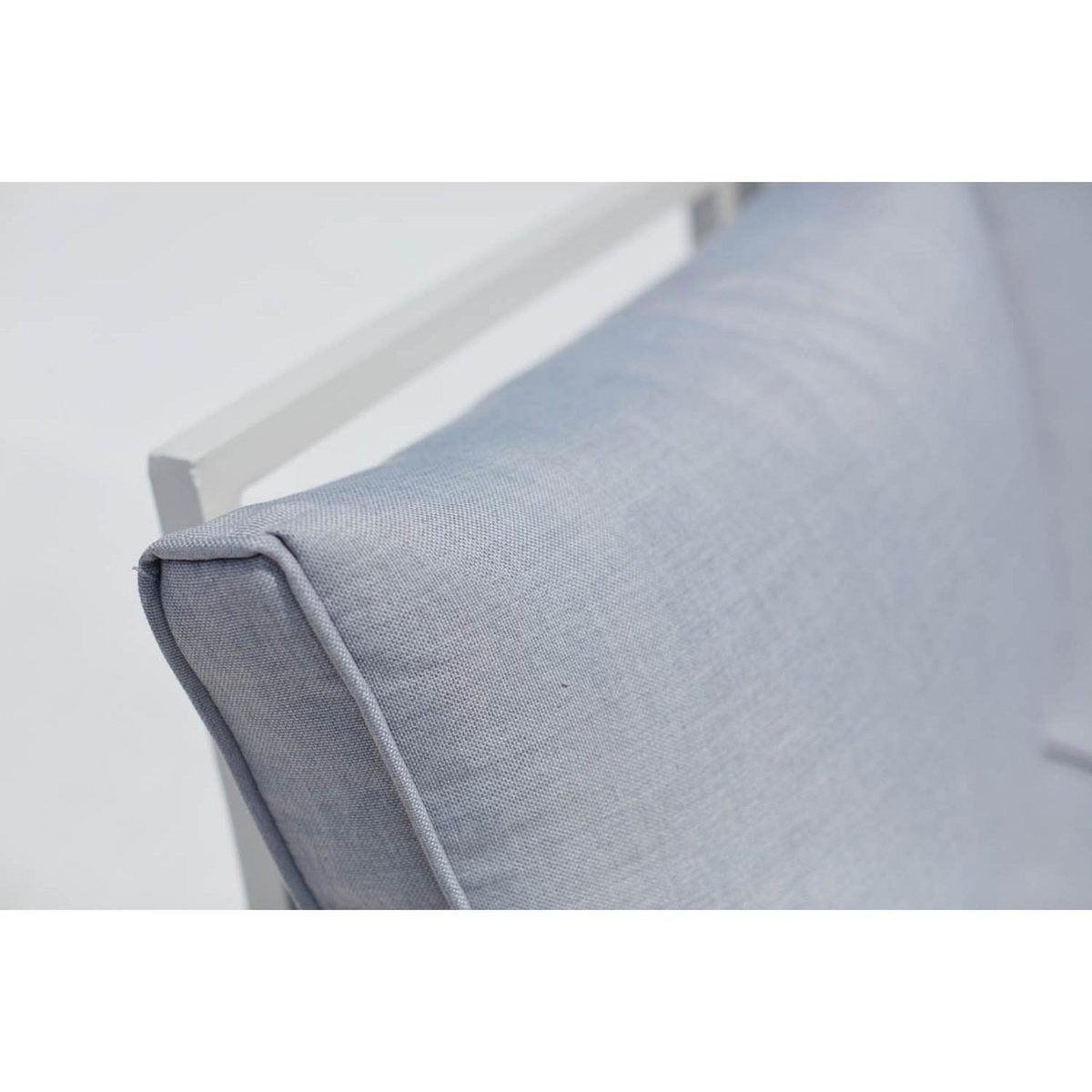 CONCEPT USINE Salon de jardin bas 5 places en aluminium gris et blanc FIRA