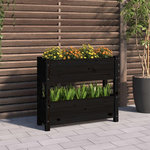 VIDAXL Jardiniere Noir 77x25x66 cm Bois massif de pin