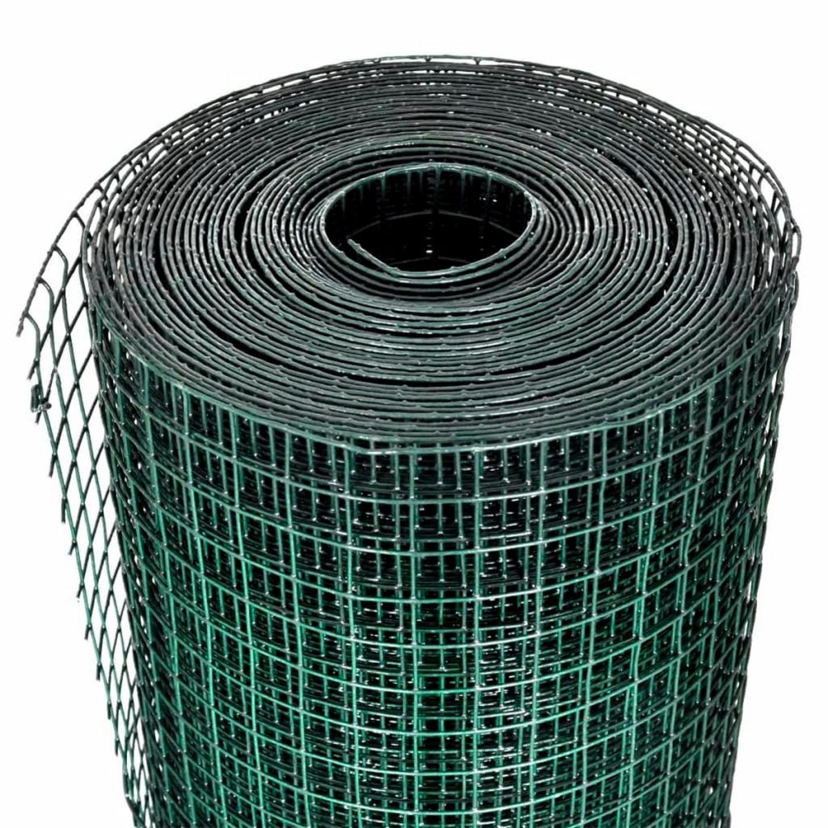 VIDAXL Grillage Acier galvanise et revetement en PVC 25 x 1 m Vert