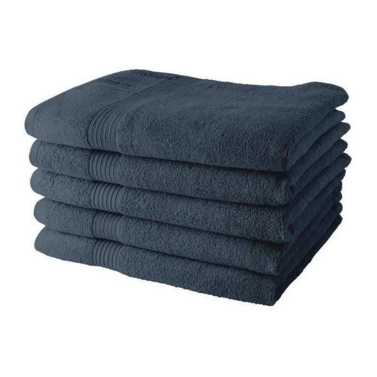Today Lot de 5 Draps de Bain TODAY 70x130 cm 100% Coton - Denim
