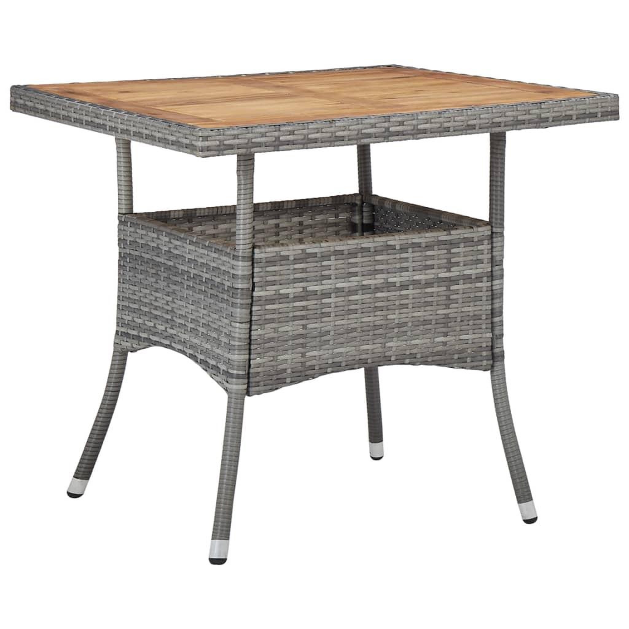 Voir la diapositive 2 : VIDAXL Ensemble a manger de jardin 3 pcs Gris Resine tressee et acacia