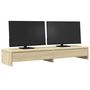 Voir la diapositive 3 : VIDAXL Support de moniteur avec tiroirs chêne sonoma bois d ingénierie