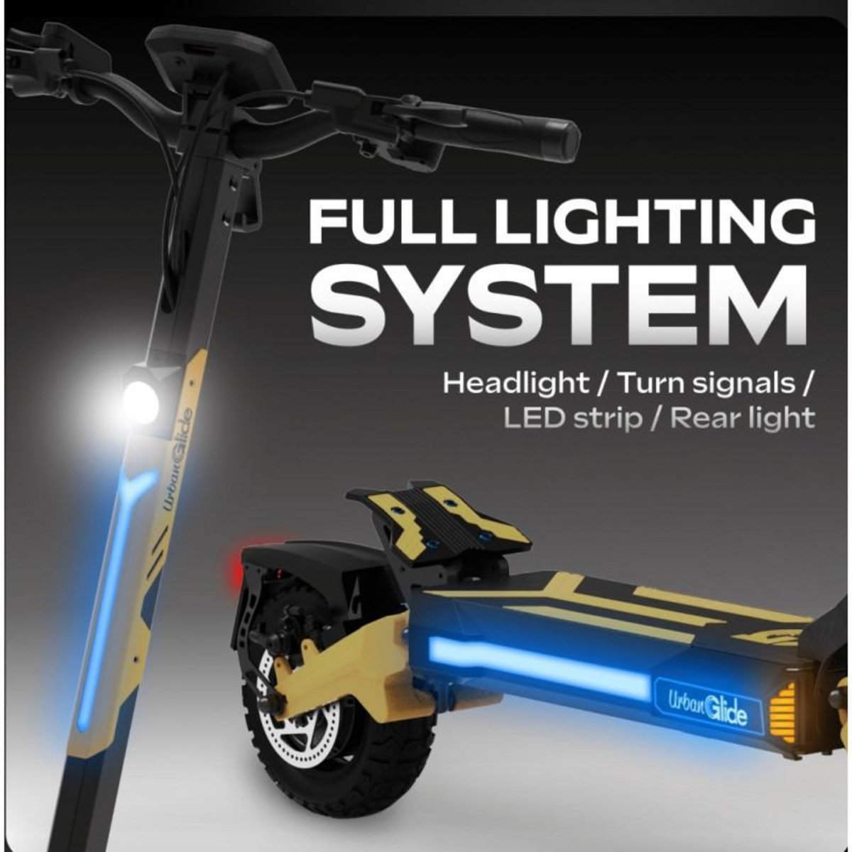 URBANGLIDE UrbanGlide 1000GT 2x2 – Trottinette électrique longue autonomie 100 km, batterie lithium 52V 23,4Ah, conçue pour trajets intensifs