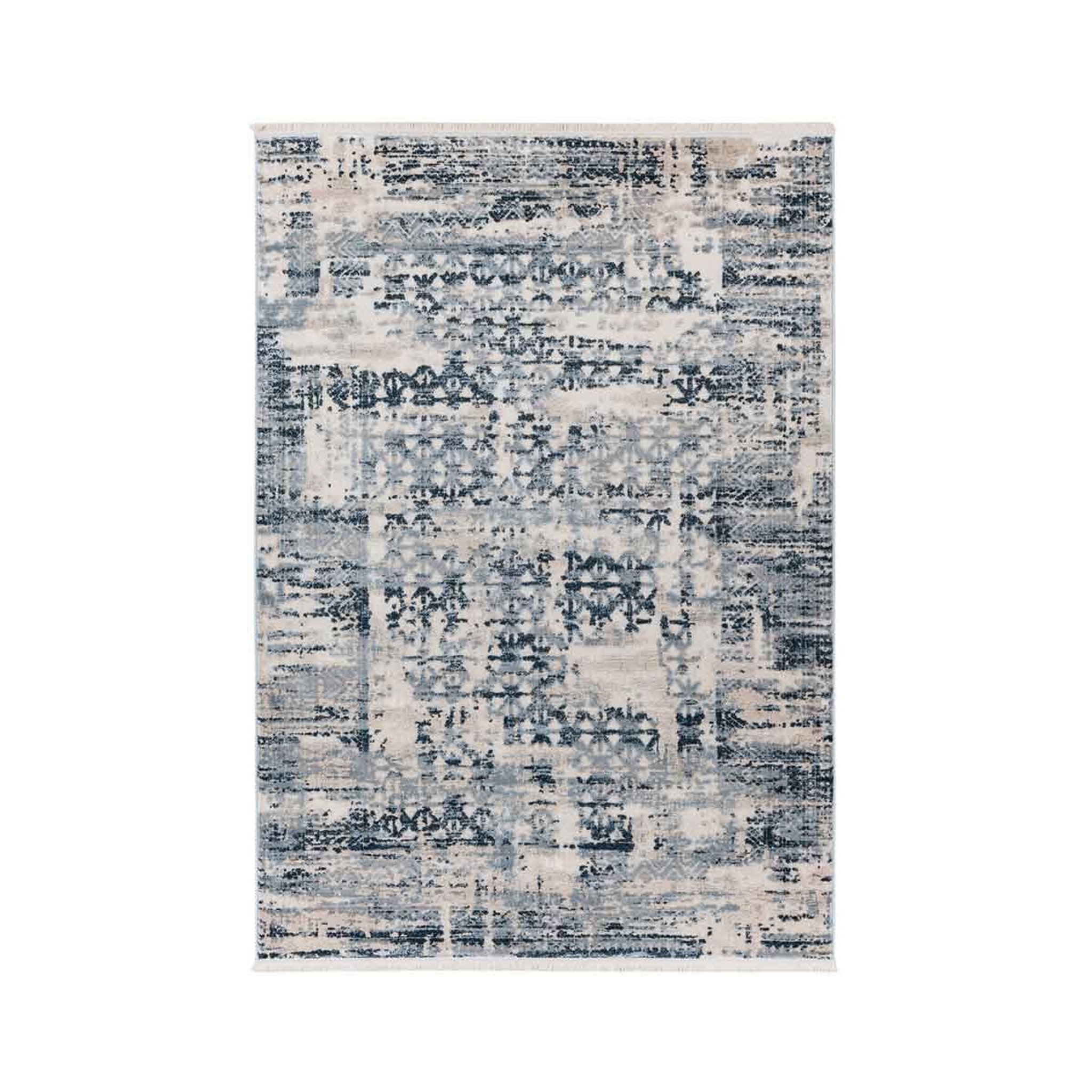 Voir la diapositive 1 : Paris Prix Tapis Tissé à Poils Courts Zébré  Adeon  Bleu
