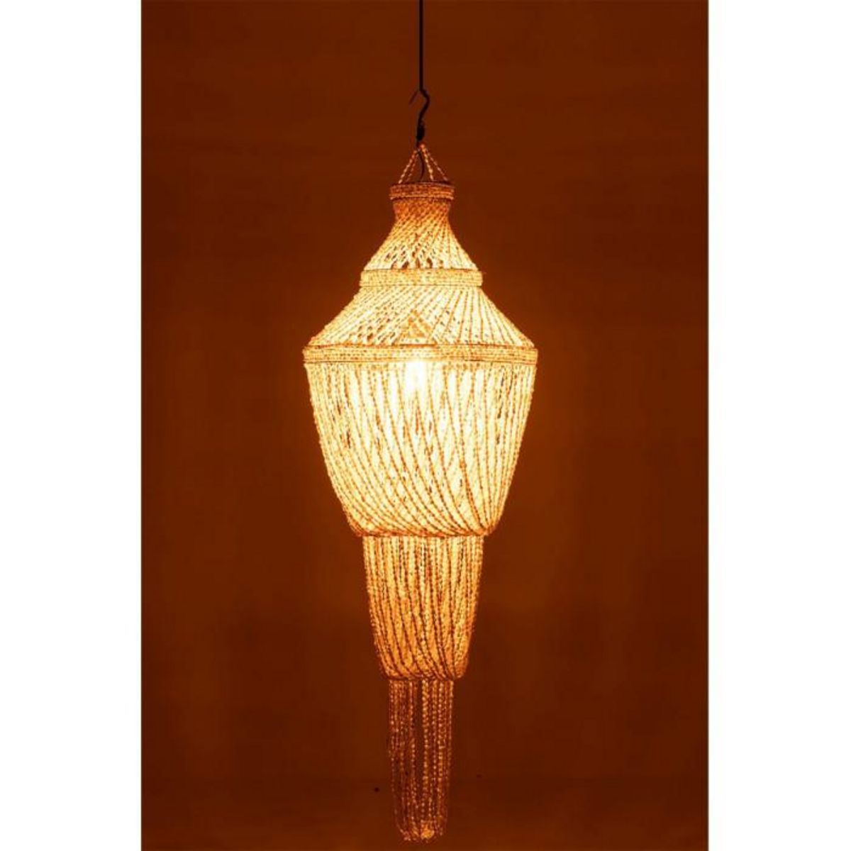 Paris Prix Lampe Suspension Coquillage  Daisy  176cm Naturel
