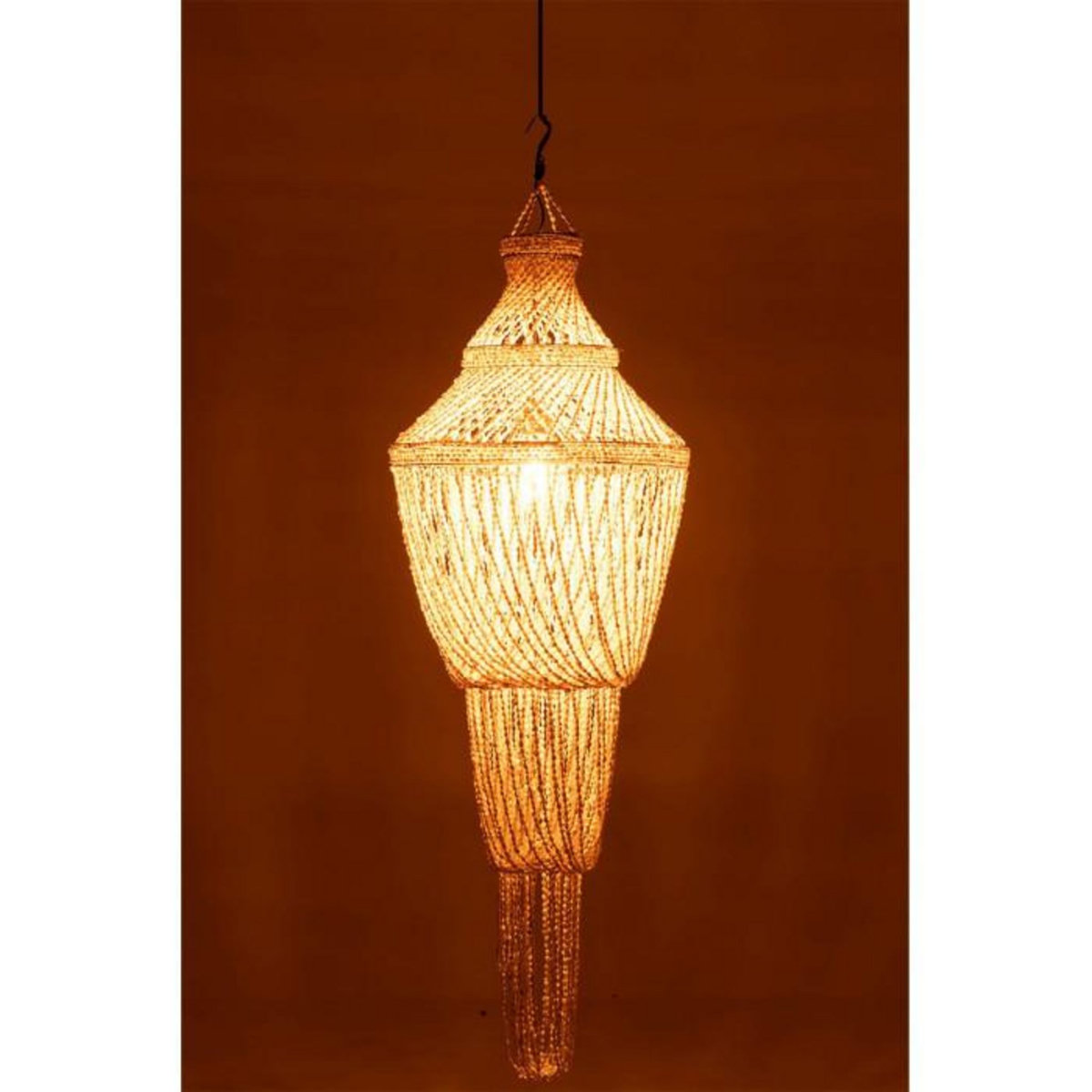 Paris Prix Lampe Suspension Coquillage  Daisy  176cm Naturel