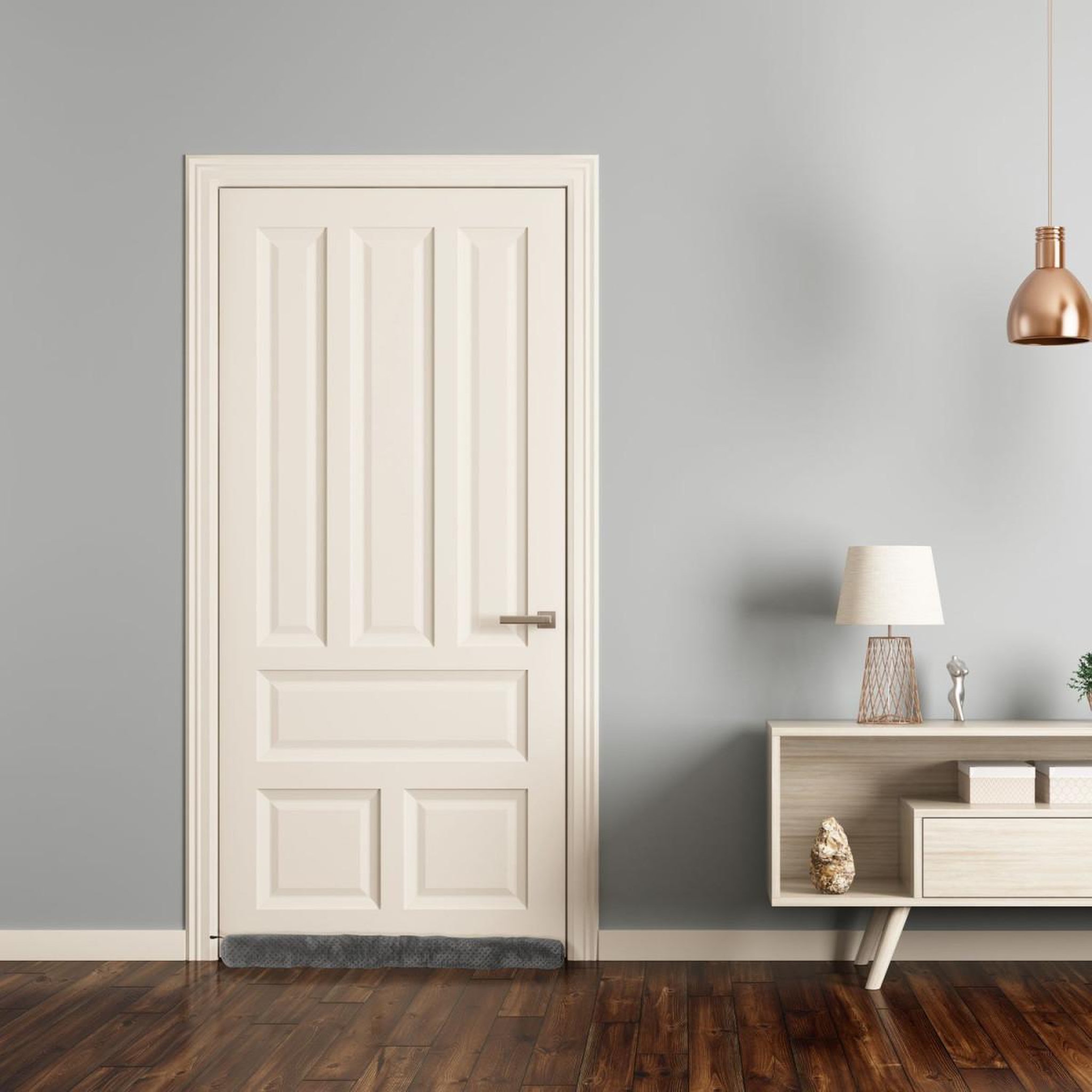 Voir la diapositive 2 : The Home Deco Factory Boudin bas de porte  nid d'abeille  80cm gris foncé