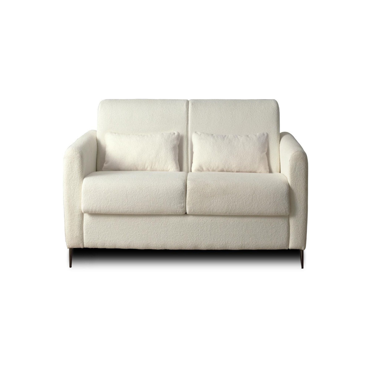 LISA DESIGN Owen - canapé 3 places convertible express couchage quotidien 140 cm matelas 12 cm en tissu bouclette