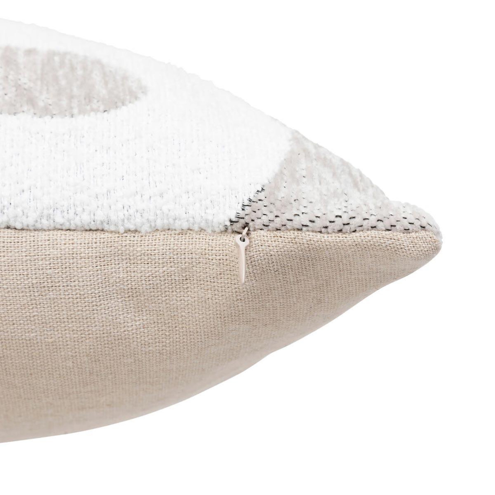 Voir la diapositive 3 : ATMOSPHERA Housse de coussin chenille  jeni  30x50cm beige lin