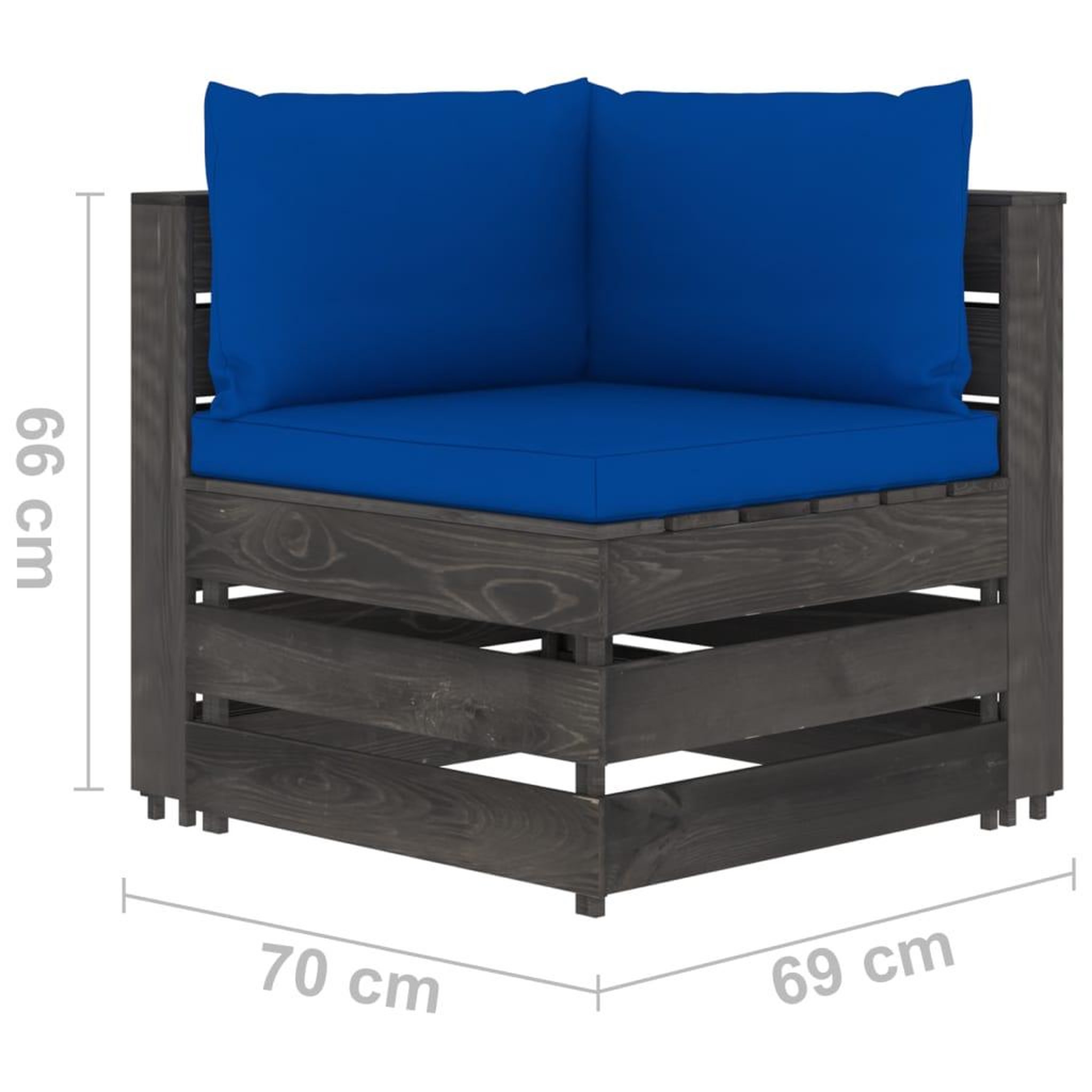 Voir la diapositive 6 : VIDAXL Salon de jardin 7 pcs avec coussins Bois impregne de gris