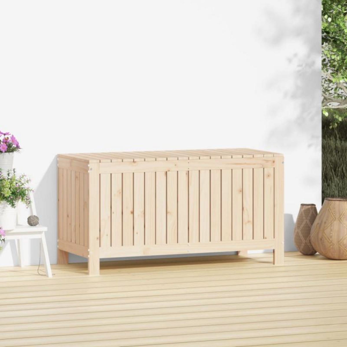 VIDAXL Boîte de rangement de jardin 115x49x60 cm Bois massif de pin