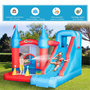 Voir la diapositive 5 : OUTSUNNY Château gonflable enfant - toboggan, trampoline, piscine, mur d'escalade - gonfleur, sac de transport inclus - dim. 3,33L x 2,8l x 2,1H m - polyester rouge bleu