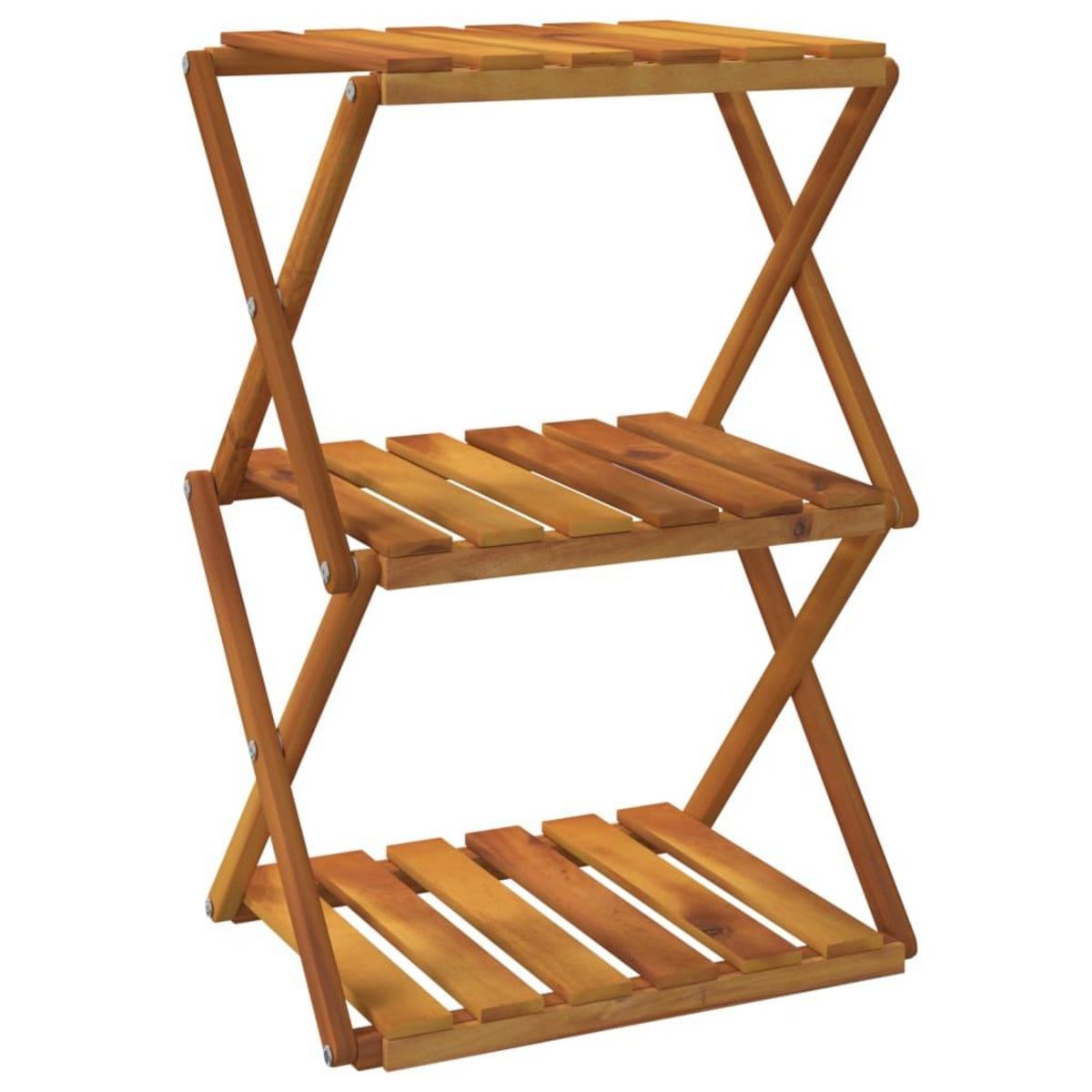 VIDAXL Etagere pliable a 3 niveaux Marron 43x31x63 cm Bois d'acacia