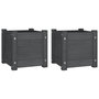 Voir la diapositive 2 : VIDAXL Jardinieres d'exterieur 2 pcs Gris 31x31x31 cm Bois de pin
