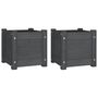 Voir la diapositive 2 : VIDAXL Jardinieres d'exterieur 2 pcs Gris 31x31x31 cm Bois de pin