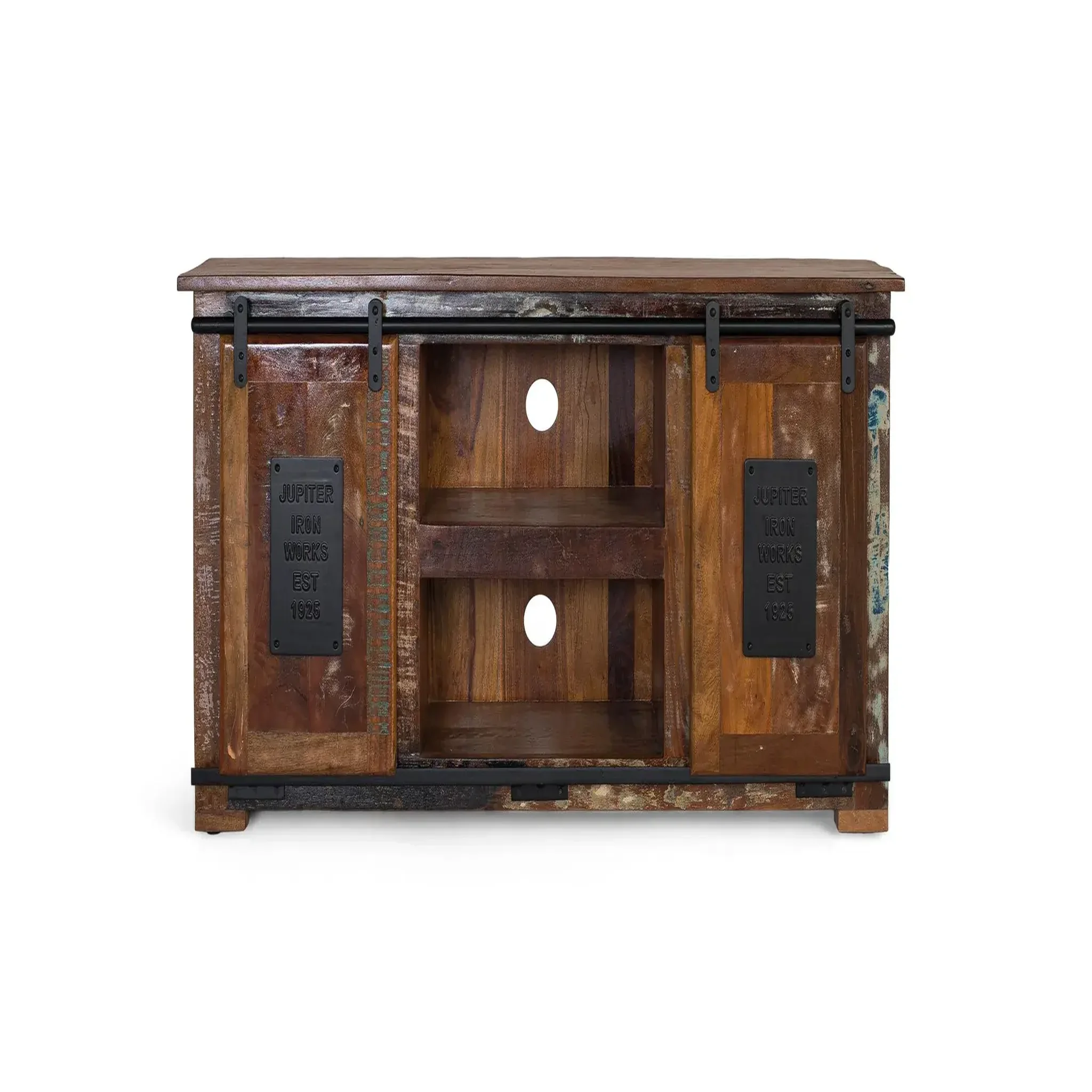 GINER Y COLOMER SL Meuble tv en bois recyclé 130 cm style industriel vintage