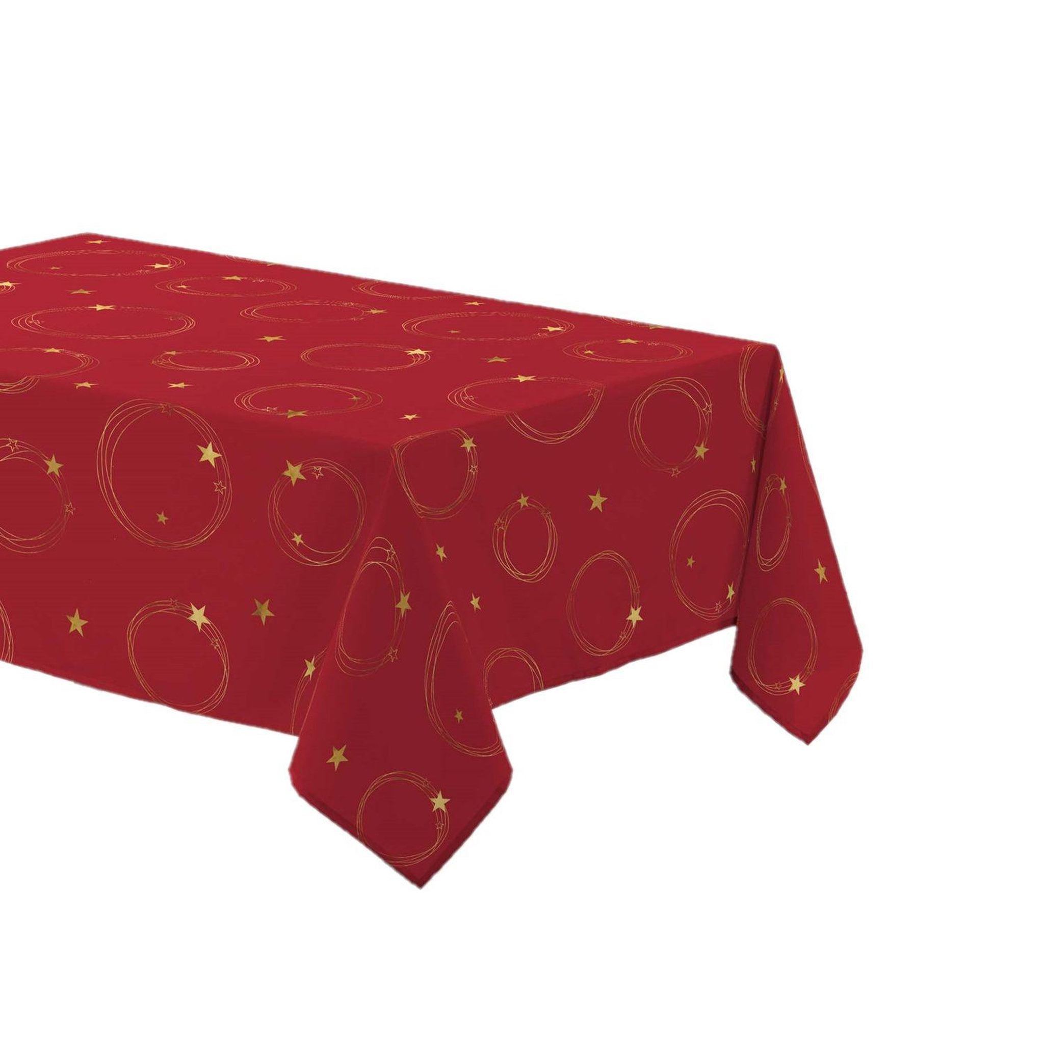 Douceur d'Intérieur Nappe rectangulaire antitache et infroissable etoiles scintillantes. Coloris disponibles : Blanc, Rouge, Bleu