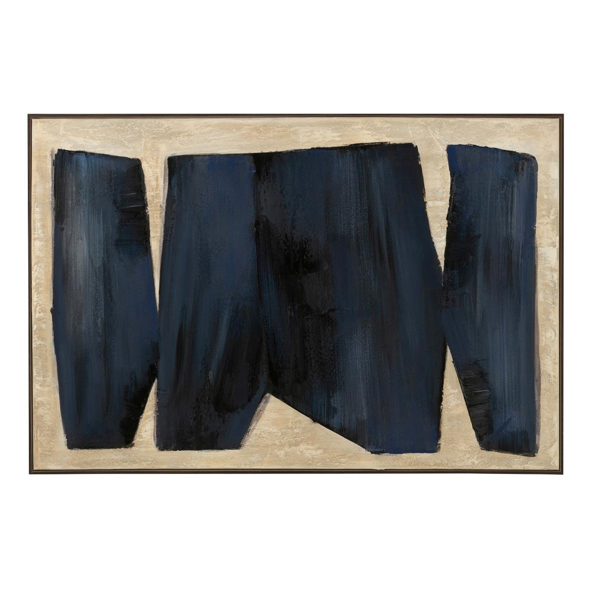 J-LINE Tableau peinture déco  pog  82x122cm noir & marron