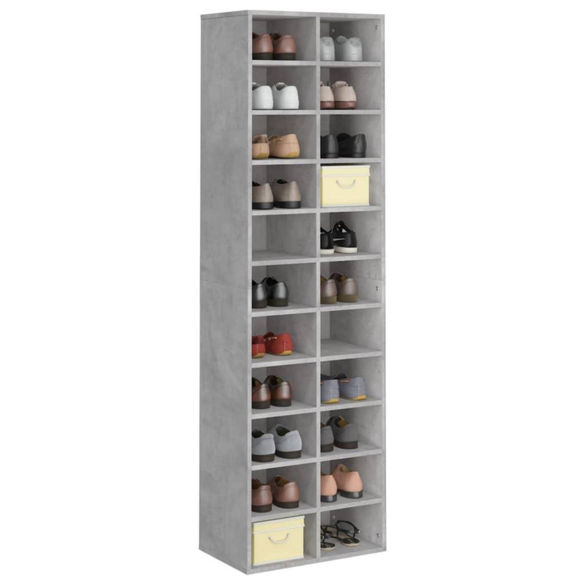 VIDAXL Armoire a chaussures gris beton 54x34x183 cm bois d'ingenierie