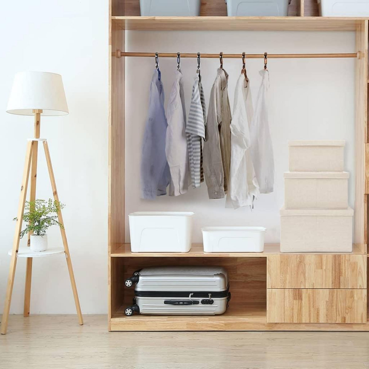 VIDAXL Boîtes de rangement empilables 3 pcs Tissu Creme