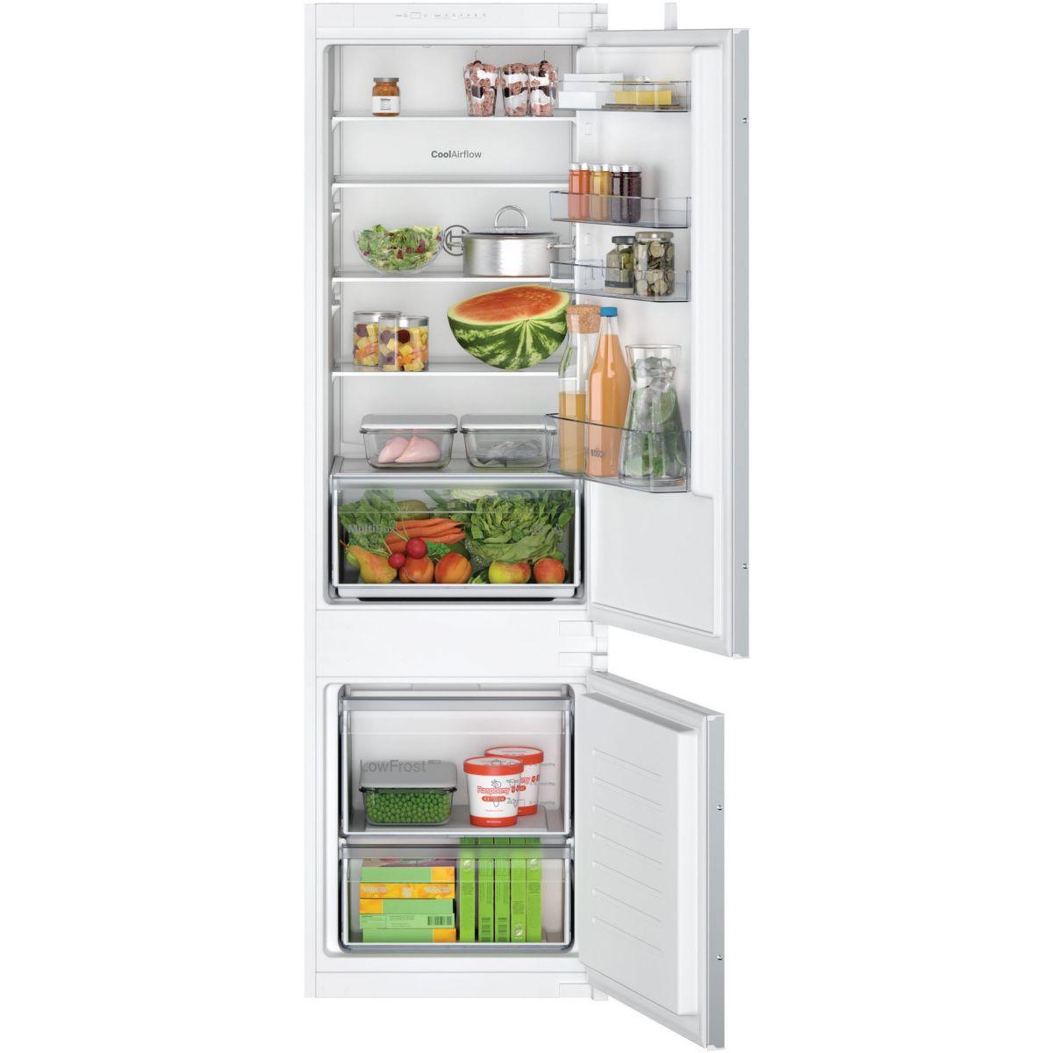BOSCH Réfrigérateur combiné KIV87NSE0, Série 2, Eco Airflow