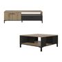 Voir la diapositive 3 : GAMI Ensemble meuble TV et table basse - TRUST - Chene / Noir - GAMI