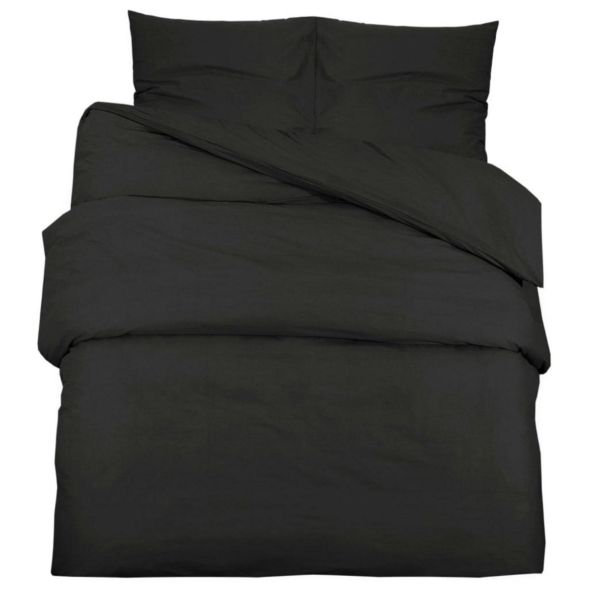 VIDAXL Ensemble de housse de couette Noir 200x200 cm Coton