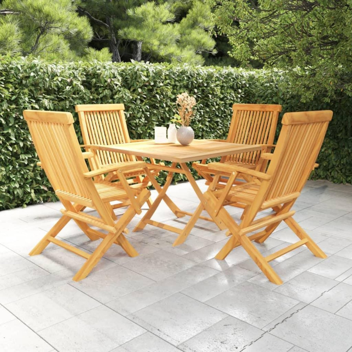 VIDAXL Salon de jardin 5 pcs Bois de teck massif
