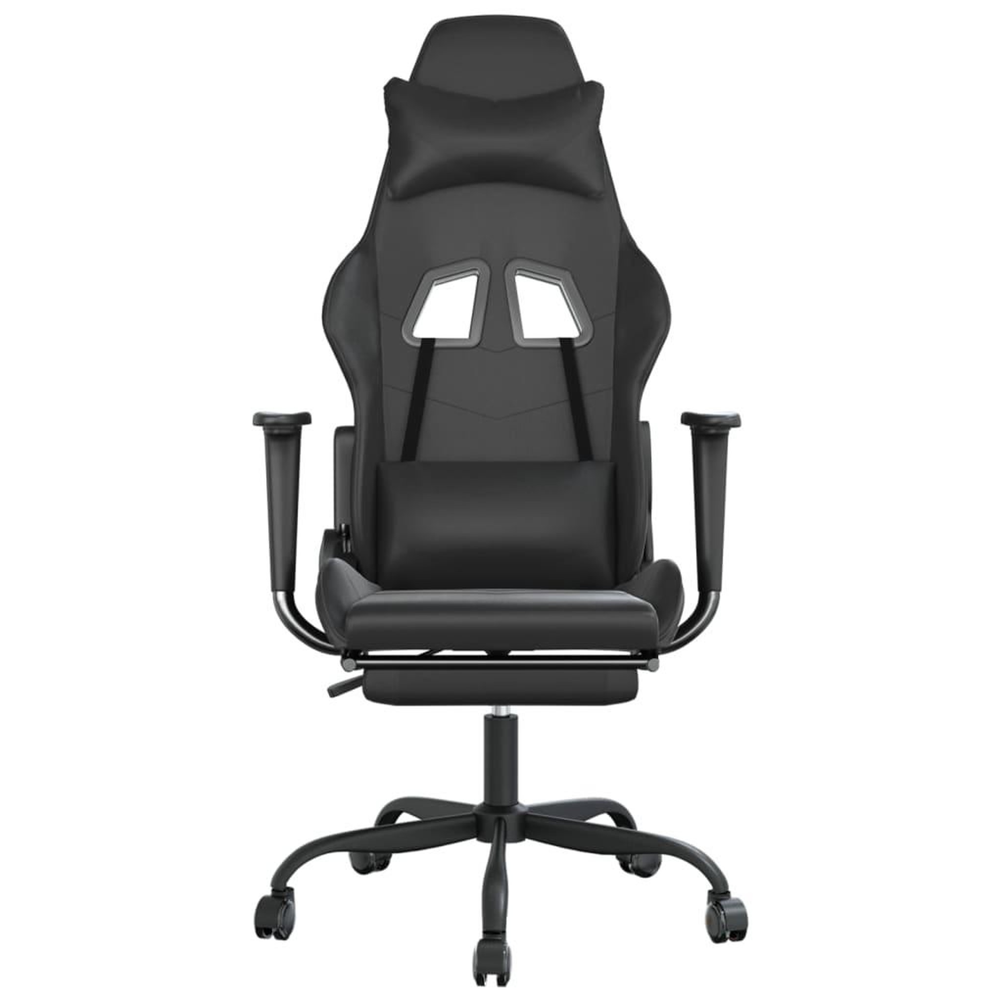 Voir la diapositive 3 : VIDAXL Chaise de jeu avec repose-pied Noir Similicuir