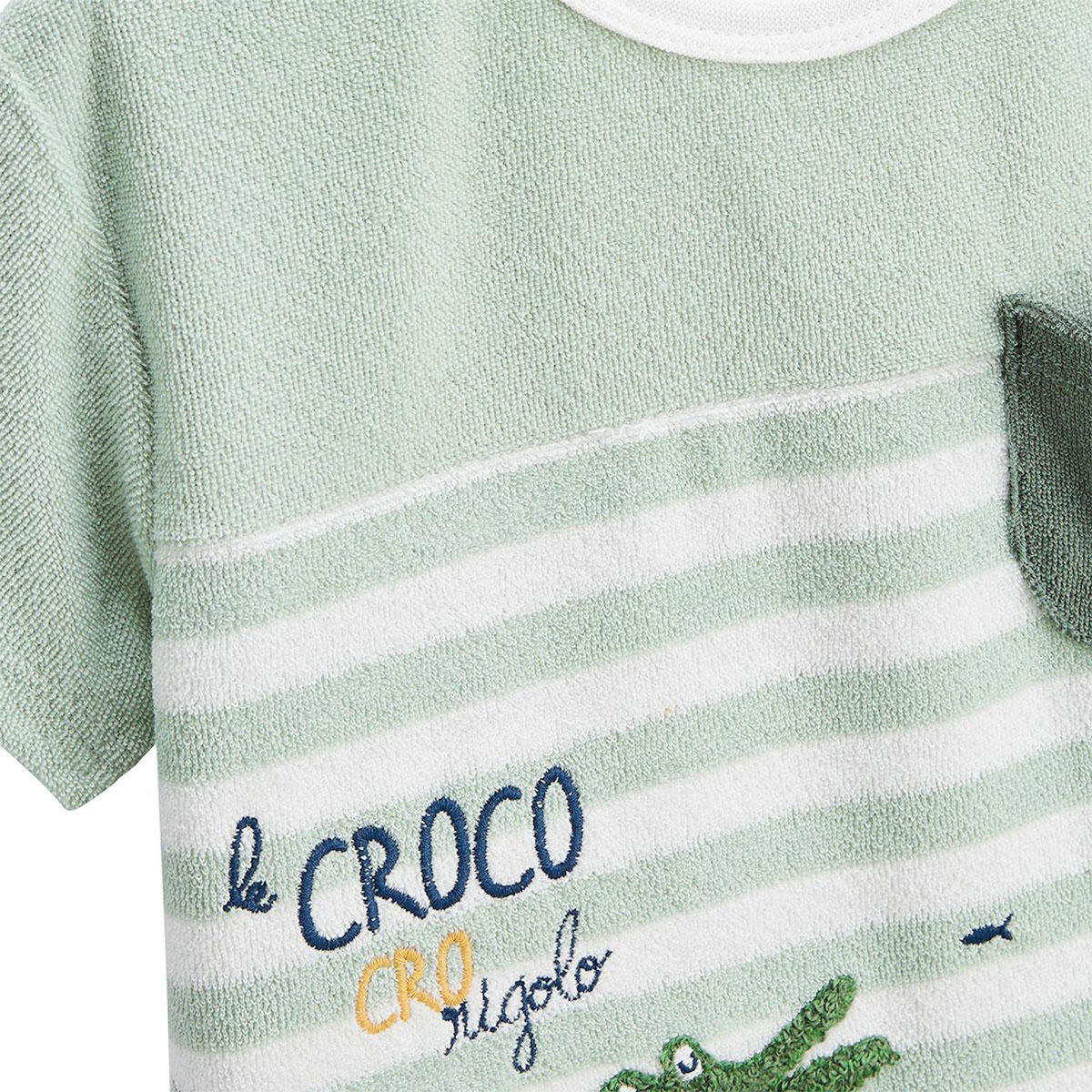 Petit Béguin T-shirt en éponge Crocro rigolo