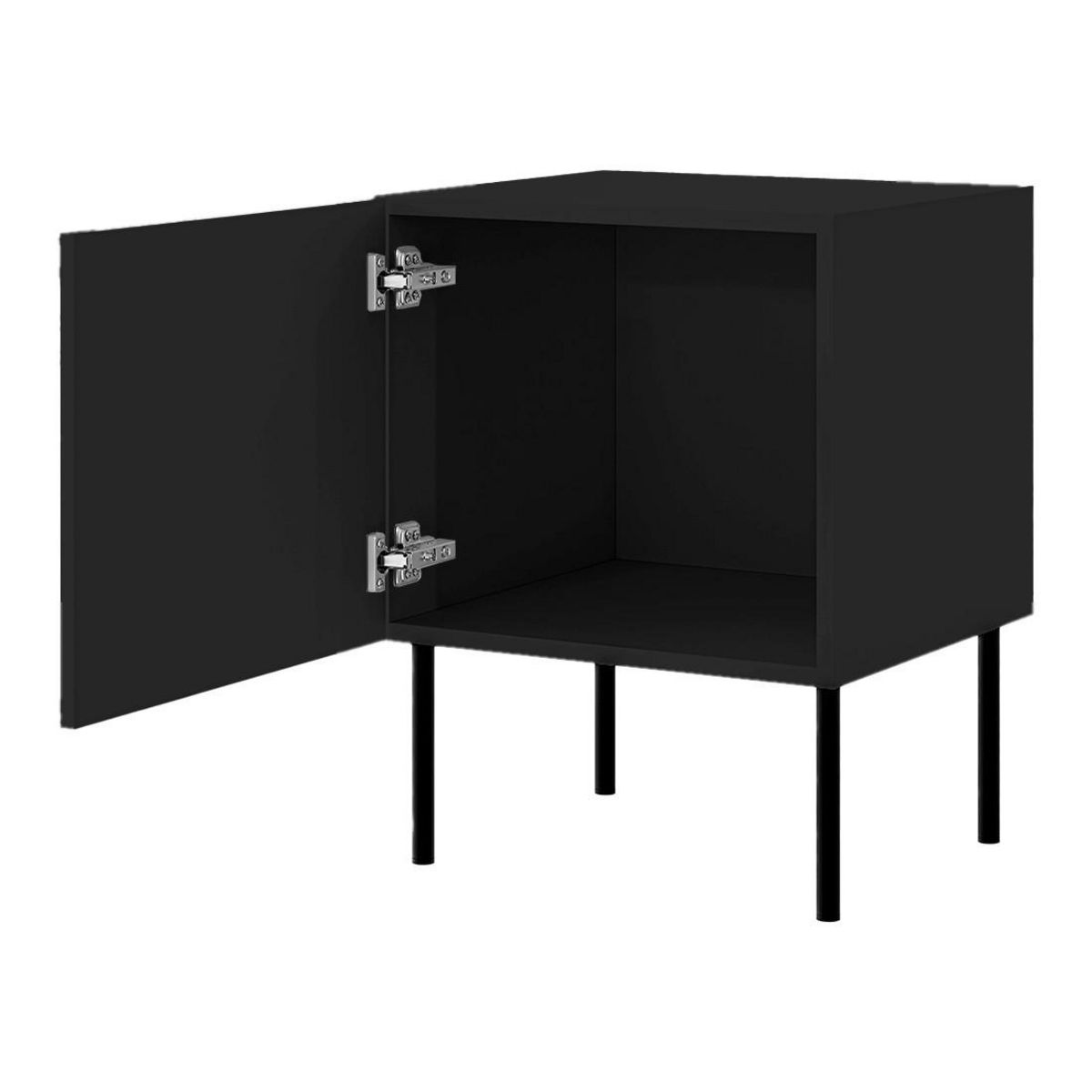 BEST MOBILIER Lavaggi - table de chevet - noir - 45 cm