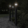 Voir la diapositive 1 : VIDAXL Lampadaires d'exterieur avec sortie 3 pcs noir 110 cm aluminium