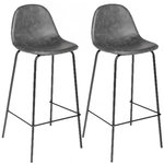 TOILINUX Lot de 2 Chaises de bar Vladi. Coloris disponibles : Gris, Marron