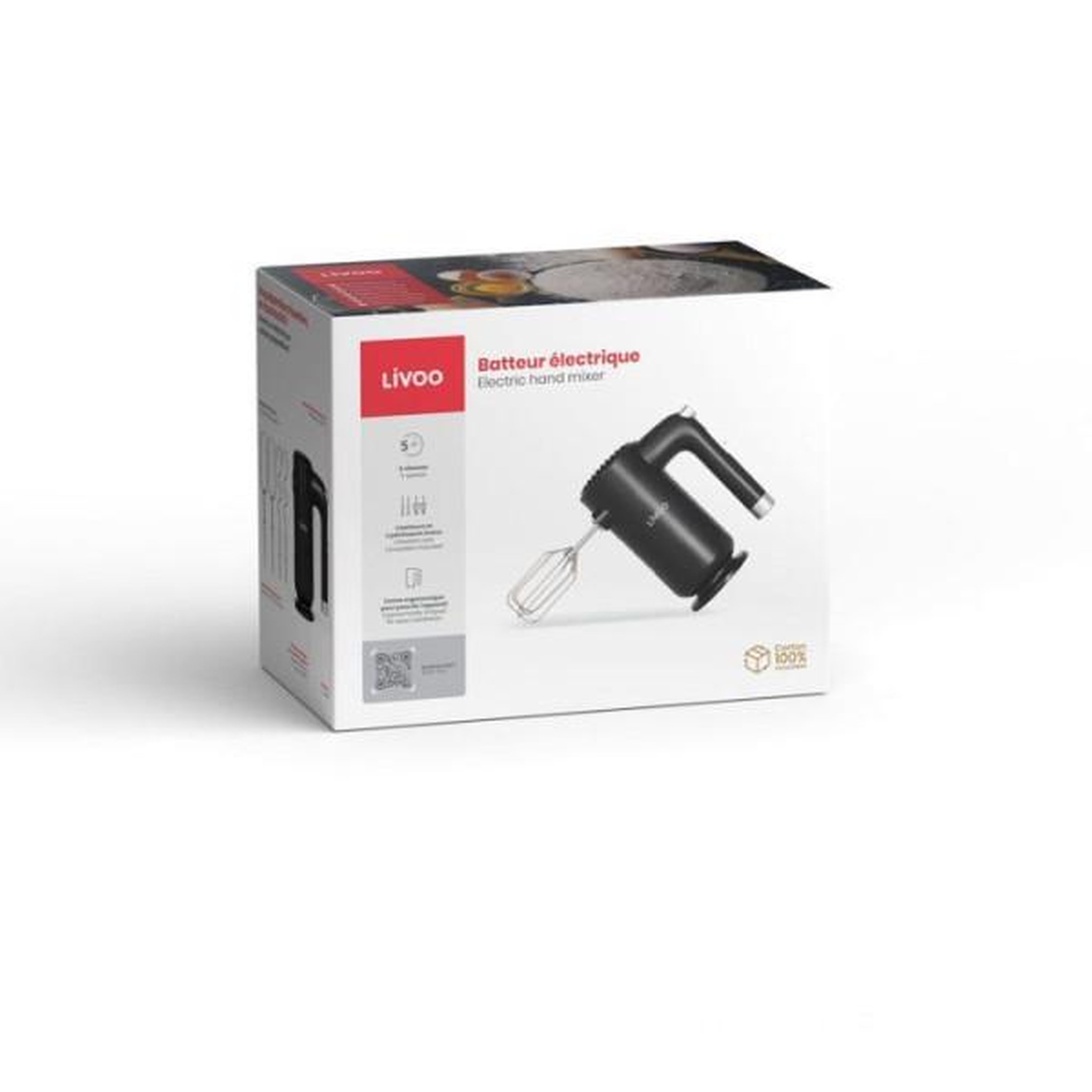Voir la diapositive 5 : LIVOO Batteur électrique 250w noir - dop243n