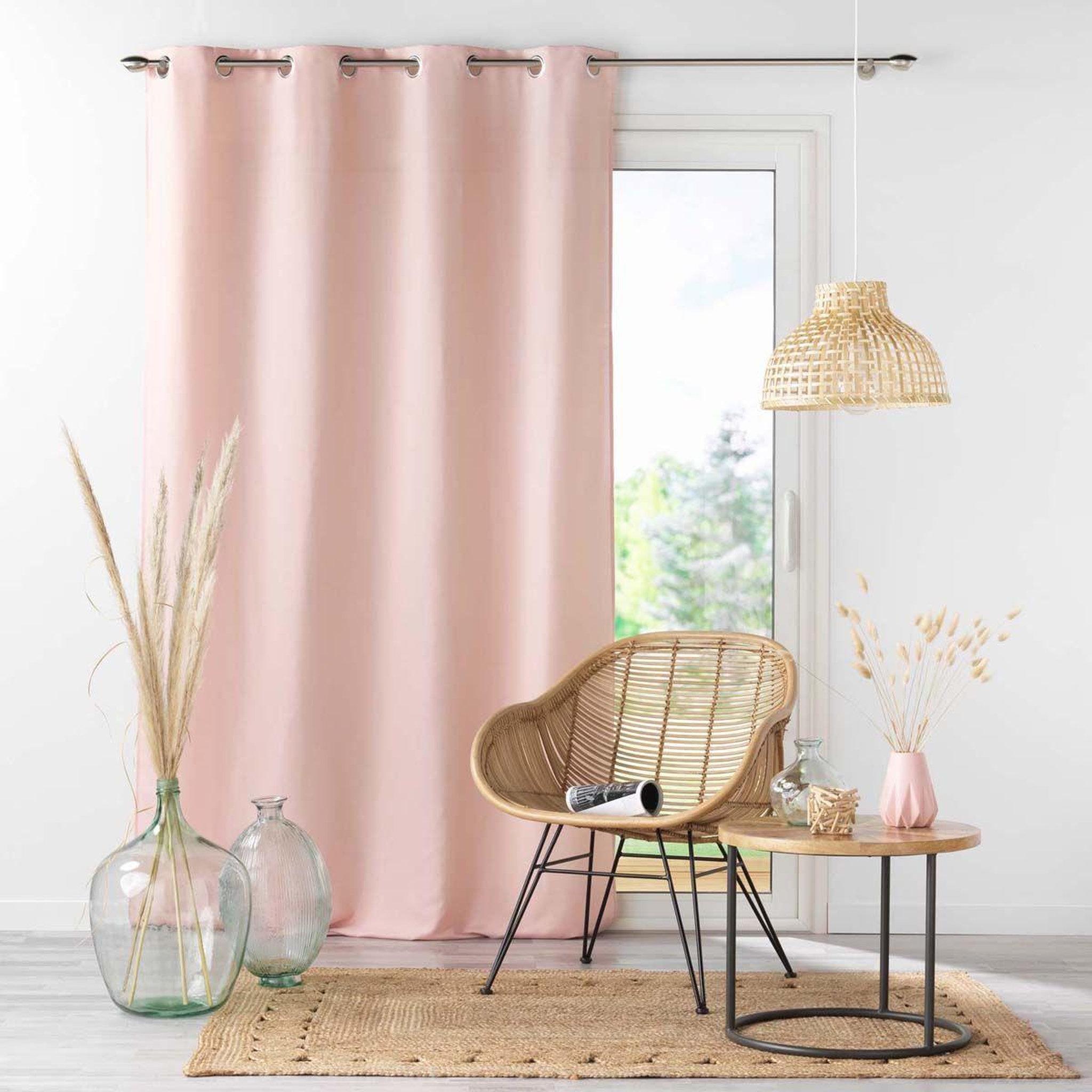 Douceur d'Intérieur Rideau à oeillets  absolu  140x280cm rose pâle