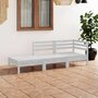 Voir la diapositive 1 : VIDAXL Salon de jardin 3 pcs Blanc Bois de pin massif