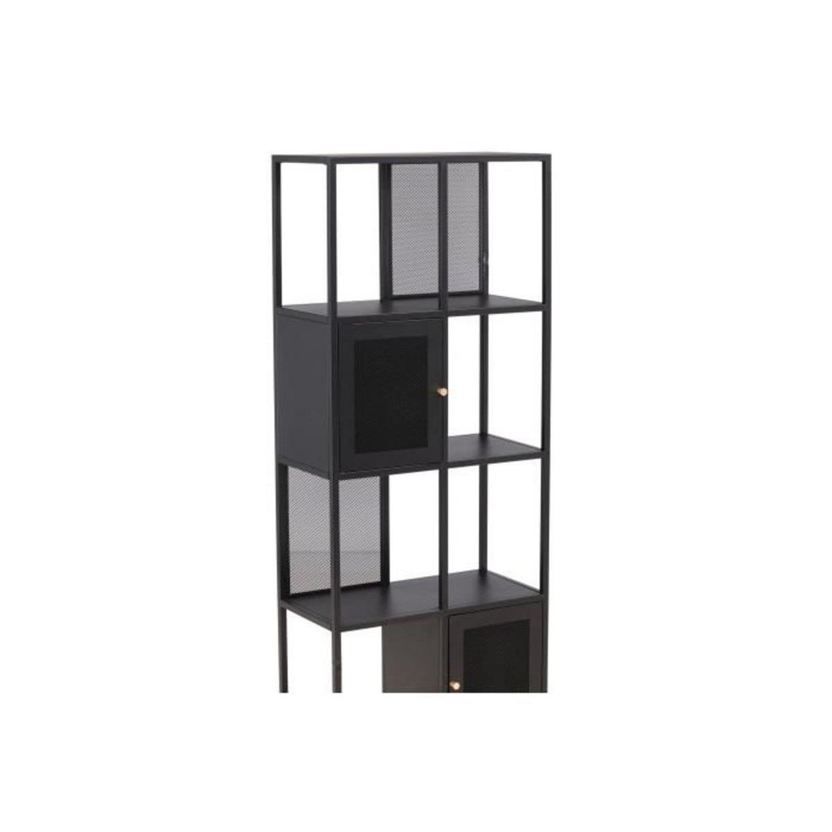 Paris Prix Étagère 4 Niveaux Avec Portes  Nett  180cm Noir